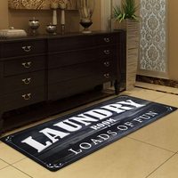 Laundry Room Rug Runner 20"x60" Waterproof Rubber Non Slip Washable Kitchen Mat for Farmhouse Mudroom Washroom Bathroom Decor