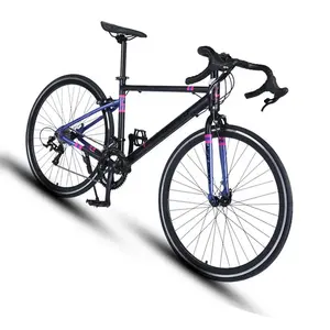 700c碳钢轨道自行车21速固定齿轮自行车，带弯曲手柄杆和铝合金轮辋