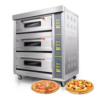 Four à pizza et à pain électrique et à gaz, 3 niveaux, 6 plateaux, pour boulangerie industrielle commerciale