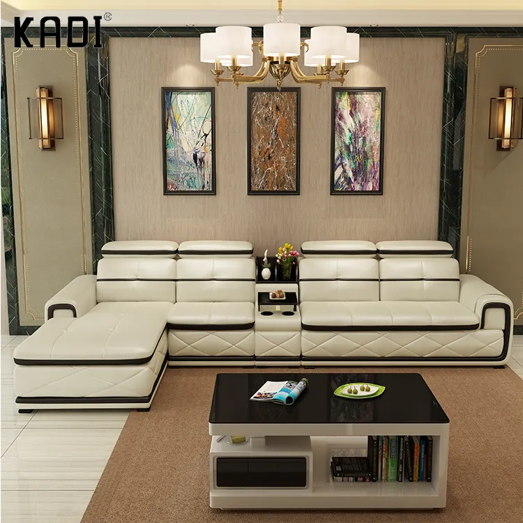 Горячая Распродажа 2021, современный белый кожаный диван для гостиной с беспроводной динамиком, итальянский кожаный диван