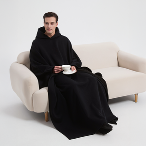 Capuche-peluche surdimensionnée et lestée avec couverture anti-anxiété ultra douce et portable pour unisexe, couverture à capuche en coton pour adulte - Product Image 6