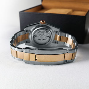 Nuevo Reloj Cronógrafo Mecánico Luminoso de Acero Inoxidable con Movimiento Automático Nh35 en Oro Rosa y Blanco - Product Image 5