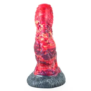 NNSX Net weight 498g fire dragon colour curved artificial silicone dildo female masturbation artifact anal plug product