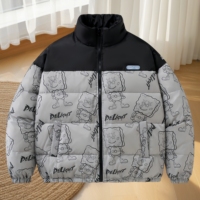 Doudoune personnalisée avec logo pour homme, doudoune épaisse et chaude pour l'hiver, résistante au froid, col montant, coupe ample pour couple