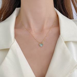 Nouveau Collier Pendentif Cœur Personnalisé en Gros avec Coque en Acier Inoxydable Plaqué Or PVD Anti-ternissement Style Tendance - Product Image 2