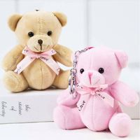 Boneka Beruang Teddy Ukuran Kecil 10cm Grosir, Boneka Beruang Teddy Lucu Lembut, Gantungan Kunci Boneka Hewan Isi Dakron, Gantungan Kunci Boneka Beruang Teddy