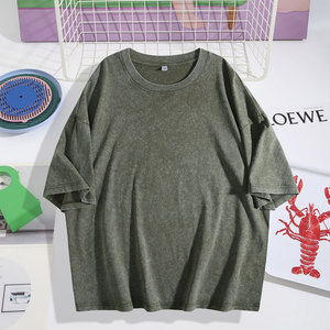 US Custom Logo DTG DTF Men Heavyweight Cotton Blank Oversized Tshirt 100% Cotton Vintage Acid Washed <strong>T</strong> <strong>Shirt</strong> for Men's <strong>T</strong>-<strong>shirt</strong> - Product Image 1