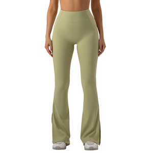 High Waist Flare Leggings Soft Comfort Open Leg <b>Dance</b> Fitness Yoga Casual <b>Pants</b> - Product Image 3