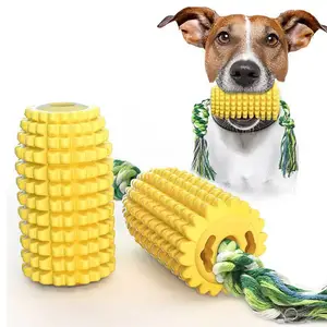 Kostenlose Probe E-Commerce heißer Verkauf Unzerstörbar Tough Durable Squeaky Interactive Dog Toys Welpen zähne Kauen Corn Stick Toy