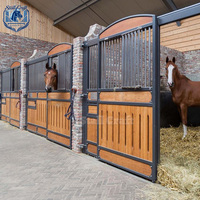 Box de manège robuste en métal durable et imperméable avec porte coulissante pour chevaux