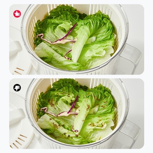Deshidratador de Verduras de Plástico, Herramienta de Cocina Manual y Eléctrica con Colador para Lavar y Escurrir Verduras para Uso Doméstico - Product Image 5