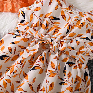 Детские платья для девочек + пальто с длинными рукавами для девочек от 8 до 12 лет оранжевая юбка для девочек с кружевной бабочкой дизайнерские Детские платья - Product Image 6