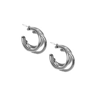 Boucles d'oreilles créoles en acier inoxydable plaqué or PVD, métal 316L, durables, résistantes, bijoux tendance pour femmes - Product Image 1