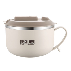 Instant Noodle Bowl 304 Stainless Steel Insulated Lunch <b>Box</b> With Lid For Home Office Use - Product Image 5