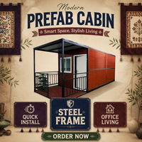 Maison Modulaire Conteneurisée Pliable 20FT X Z – Maison Préfabriquée en Acier, Mini-Bureau, Facile à Déplacer