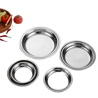 Assiette plate en acier inoxydable adaptée au four à micro-ondes