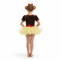 Costume de tutu de ballet pour enfants Monkey Mouse, robe de danse scénique à manches courtes bouffantes à paillettes sur le thème des animaux pour filles, tenue de fête d'Halloween OEM