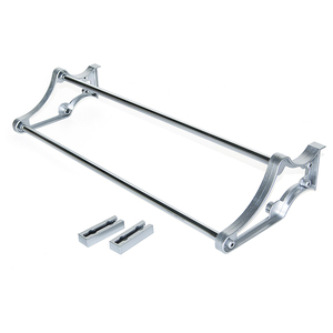 Scarpiera 6211225 EMUCA per l'armadio regolabile in acciaio in plastica metallizzata grigie doppio livello Organizer 560-1000mm - Product Image 1