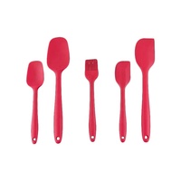Set Peralatan Masak Silikon Ramah Lingkungan Bebas BPA, Tahan Panas, Aman untuk Mesin Cuci Piring, dengan Spatula