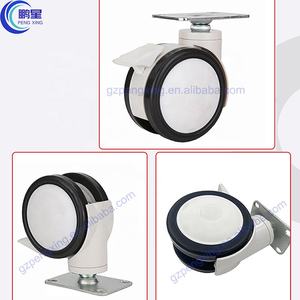 Roulettes roulettes Médicale Fabricant 100mm TPR roue Plaque Filetée Pivotant Médical roulettes Avec Frein pour poudre <span class=keywords><strong>lit</strong></span> d'hôpital - Product Image 3