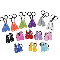 Llavero de PVC estilo deportivo OEM con aletas de natación y buceo, accesorios de alta calidad, ecológicos, de goma suave, para bolsos