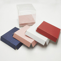 Boîte en plastique transparente carrée pour biscuits personnalisés, en PET, pour truffes au chocolat, en PVC, avec insert doré