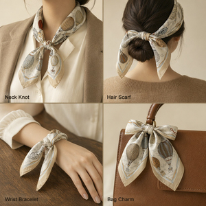 Custom Logo 70x70cm Cotton <strong>Scarf</strong> Professional OEM/ODM Service for Boutique Brands Private Label Low MOQ Bandana - Product Image 4