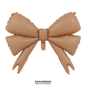 Globos de Aluminio en Forma de Moño Mate al por Mayor, Color Pastel Macarrón Rosa, Amarillo, Marfil, Azul, <span class=keywords><strong>Café</strong></span> - Product Image 6