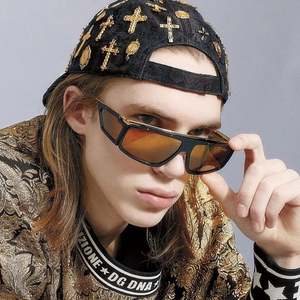 Lunettes de soleil rectangulaires rétro tendance 2022, UV400, en métal, style steampunk, pour hommes - Product Image 1