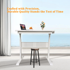 Estación <span class=keywords><strong>DE</strong></span> TRABAJO <span class=keywords><strong>DE</strong></span> ORDENADOR pequeña móvil con diseño <span class=keywords><strong>de</strong></span> manivela moderna, ajuste manual <span class=keywords><strong>de</strong></span> altura y ángulo, mesa <span class=keywords><strong>de</strong></span> escritura, estudio - Product Image 3