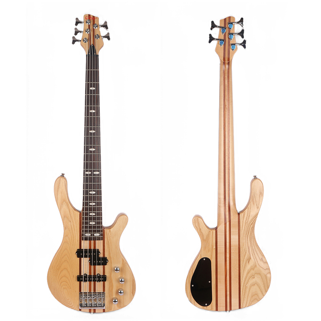 Gecko Guitare Basse Custom Basso Ash Maple Neck Mahogany Bajo Stringed Instruments 5 String Electric Guitar Solo Bass Guitar