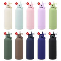 Bouteille d'eau sport 500 ml personnalisable avec logo, couvercle à paille, finition peinture caoutchouc, gourde isotherme pour la course, le cyclisme et les voyages