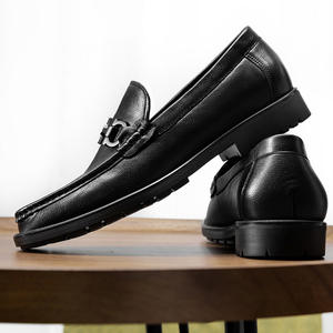Chaussures en cuir pour hommes de qualité supérieure, à bout rond, avec boucle latérale, décontractées, respirantes, antidérapantes, fabriquées à la main, en cuir véritable - Product Image 5