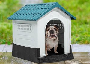 Caseta Plegable Moderna para Perros de Plástico para Exteriores, Refugio Sostenible para Mascotas con Diseño Animal para Sala de Estar - Product Image 2