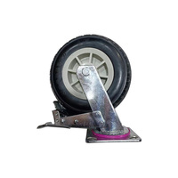 Roulette industrielle noire en caoutchouc robuste de 4 5 6 8 pouces avec frein et roulette de type pivotant pour machines