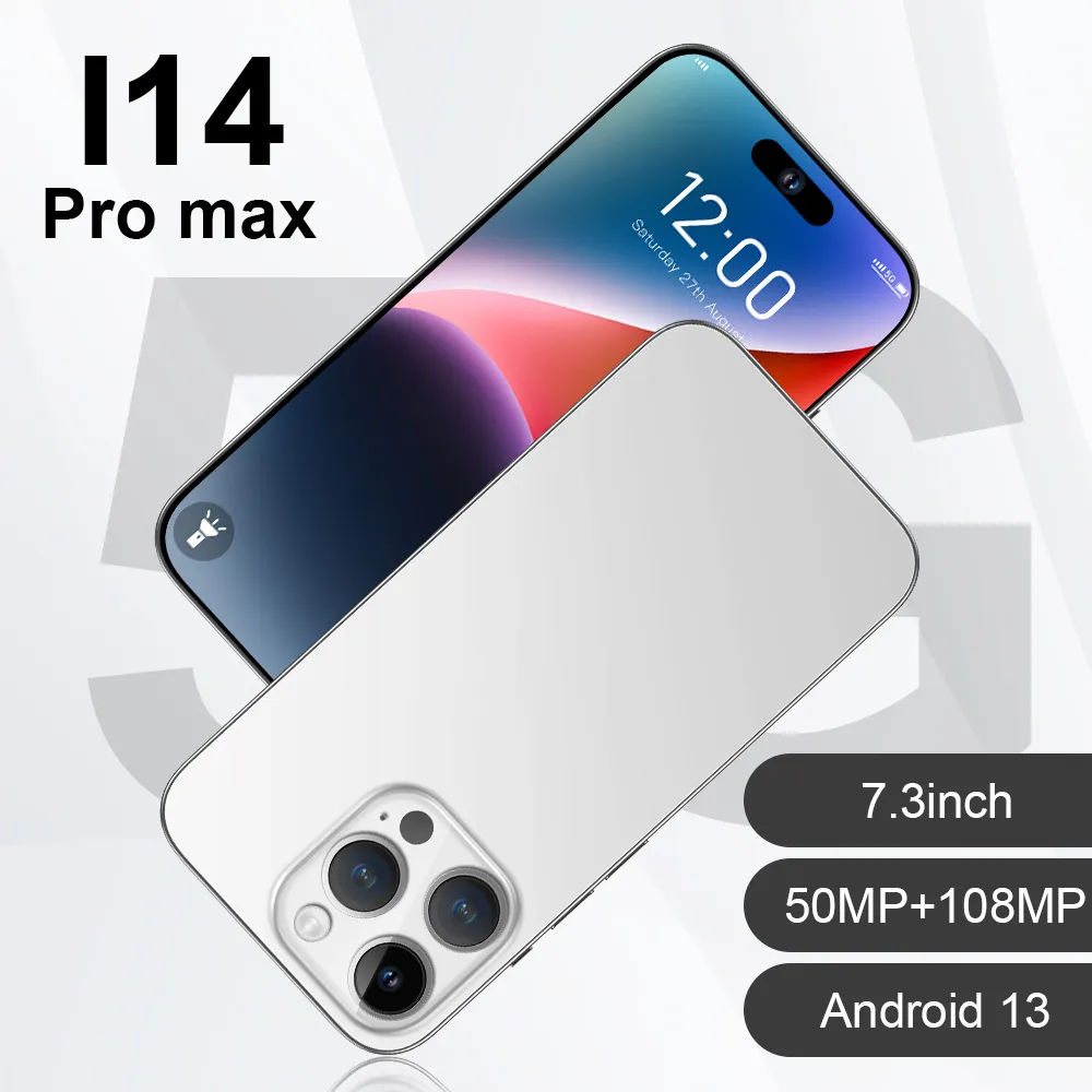 New I14 PRO MAX 7.3-inch 16+1TB Android smart Gaming phone HD screen Facial ID WIFI5G Type-C Global Edition phone