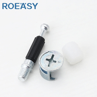ROEASY 3 en 1 boulons de connexion d'armoire raccords goujon en plastique excentrique came meubles armoire vis goujon boulon