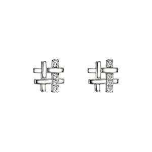 925 Sterling Silber Geometrie Kristall Ohrringe Frauen Einfache Mode Hochzeits schmuck Zubehör