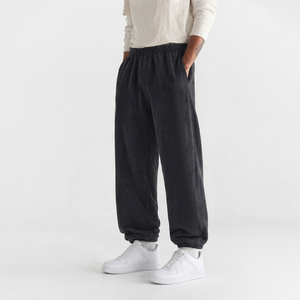 Pantalones Deportivos Negros de Felpa de Algodón, Corte Regular, Cintura Elástica, Largos, Casuales, para Hombre y Mujer, Invierno - Product Image 1