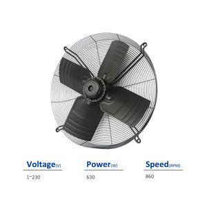 Ventilateur axial électrique en acier inoxydable à roulement à billes série FB Ziehl-abegg FB063-6EK.4I.V4P 101680 230VAC pour climatiseur de pièce - Product Image 2
