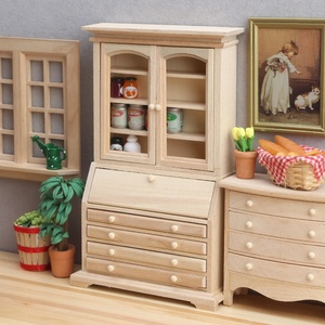 Móveis Miniatura de Madeira para Casa de Bonecas 1:12, Armário de Armazenamento Vintage Estilo Europeu Rústico para Restaurante - Product Image 4