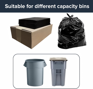 55-60 Gallon Contractor Trash Bags, 3 MIL Thick 38×56 Inch Heavy Duty Black <b>Drum</b> Liners, 100 Pack Professional Garbage Bags - Product Image 5