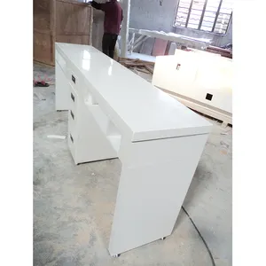 High quality White Hot Nail Table Manicure 2 persons 4 cabinets