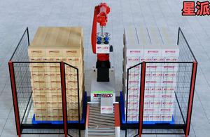 Paletizador de robot móvil automático XingPack con <span class=keywords><strong>cerca</strong></span> y función de elevación para cajas de cartón - Product Image 3