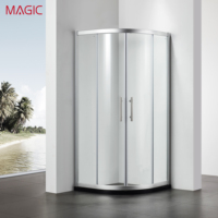 Porte coulissante en verre pour salle de bain MAGIC F11S, cloison de douche, séparation sec/humide, design européen, acier inoxydable, étanche