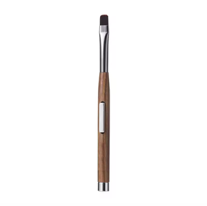 Pinceau à ongles ovale plat personnalisé avec logo, manche en bois, poils en nylon, pour peinture au gel acrylique, pour salon et usage domestique - Product Image 1