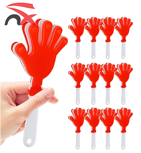 Wholesale Custom Promotional Plastic 7.5 Inch Hand Clappers Football Noisemakers for Sports Activities Cheers Supplies