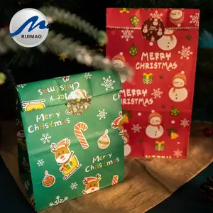 Китайский Пользовательский логотип, с Рождеством, оптовая продажа, качественный упаковочный набор, Рождественский милый модный бумажный подарочный пакет для конфет