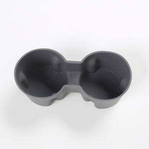 Embellecedor Interior de coche multifunción negro gris <span class=keywords><strong>2021</strong></span> + Tesla Modelo 3 modelo Y taza botella bebida consola soporte Interior Kits - Product Image 2
