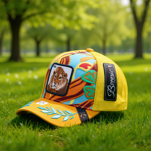 Gorra Trucker de Malla con Bordado de Animales Barnes, 6 Paneles, Unisex, Casual, Primavera Verano, Transpirable e Impermeable - Product Image 2